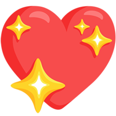 Bagaimana Sparkling Heart emoji terlihat di Messenger.