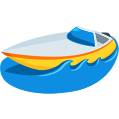 Bagaimana Speedboat emoji terlihat di Messenger.