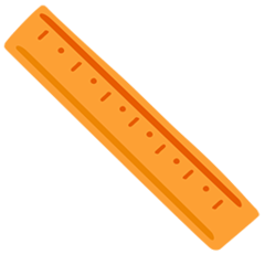 Bagaimana Straight Ruler emoji terlihat di Messenger.