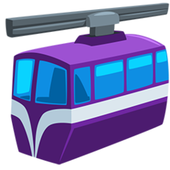 Bagaimana Suspension Railway emoji terlihat di Messenger.