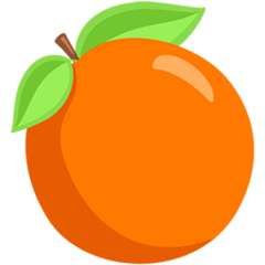 Bagaimana Tangerine emoji terlihat di Messenger.