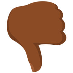 Bagaimana Thumbs Down: Medium-Dark Skin Tone emoji terlihat di Messenger.