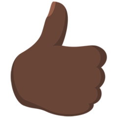 Bagaimana Thumbs Up: Dark Skin Tone emoji terlihat di Messenger.