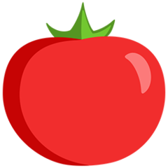 Bagaimana Tomato emoji terlihat di Messenger.