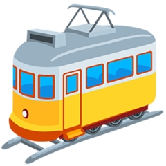 Bagaimana Tram Car emoji terlihat di Messenger.