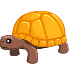 Bagaimana Turtle emoji terlihat di Messenger.