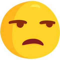 Wie Verstimmtes Gesicht Emoji auf Messenger aussieht.