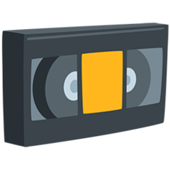 Bagaimana Videocassette emoji terlihat di Messenger.