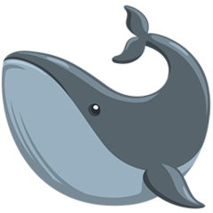 Bagaimana Whale emoji terlihat di Messenger.