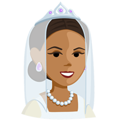 Bagaimana Woman with Veil: Medium Skin Tone emoji terlihat di Messenger.