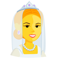 Bagaimana Woman with Veil emoji terlihat di Messenger.