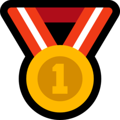 How 1st Place Medal emoji looks on Microsoft.