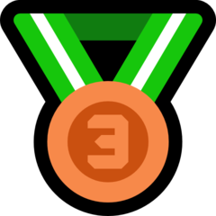 Como o emoji do Medalha de bronze é exibido no Microsoft.