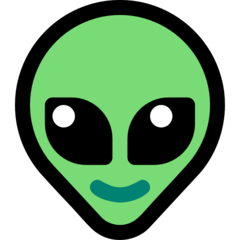 Como o emoji do Alienígena é exibido no Microsoft.