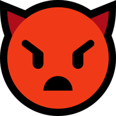 How Angry Face with Horns emoji looks on Microsoft.