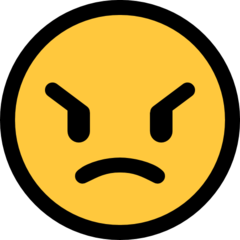 How Angry Face emoji looks on Microsoft.