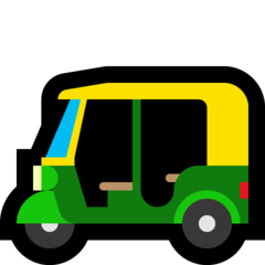 Hur Automatisk riksha emoji ser ut på Microsoft.