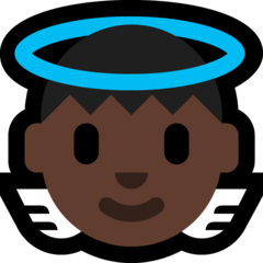 How Baby Angel: Dark Skin Tone emoji looks on Microsoft.