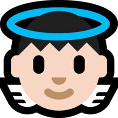 How Baby Angel: Light Skin Tone emoji looks on Microsoft.