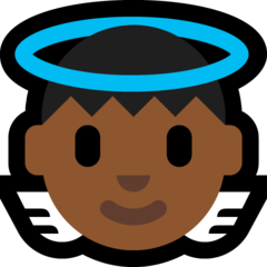 How Baby Angel: Medium-Dark Skin Tone emoji looks on Microsoft.