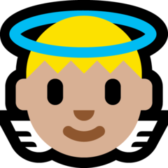 How Baby Angel: Medium-Light Skin Tone emoji looks on Microsoft.