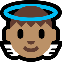 How Baby Angel: Medium Skin Tone emoji looks on Microsoft.