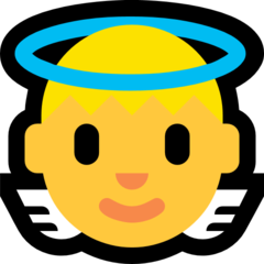 How Baby Angel emoji looks on Microsoft.