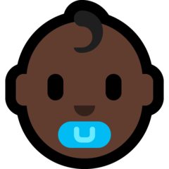 How Baby: Dark Skin Tone emoji looks on Microsoft.