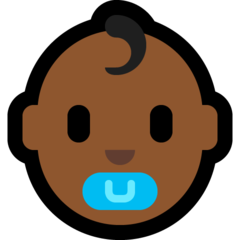 How Baby: Medium-Dark Skin Tone emoji looks on Microsoft.