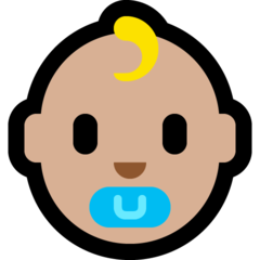 How Baby: Medium-Light Skin Tone emoji looks on Microsoft.