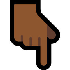 How Backhand Index Pointing Down: Medium-Dark Skin Tone emoji looks on Microsoft.