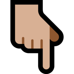 How Backhand Index Pointing Down: Medium-Light Skin Tone emoji looks on Microsoft.