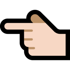 How Backhand Index Pointing Left: Light Skin Tone emoji looks on Microsoft.