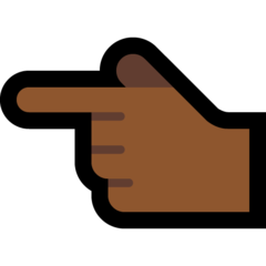 How Backhand Index Pointing Left: Medium-Dark Skin Tone emoji looks on Microsoft.