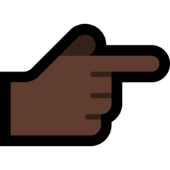 How Backhand Index Pointing Right: Dark Skin Tone emoji looks on Microsoft.