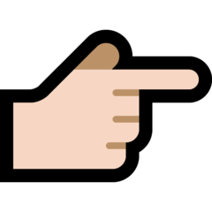 Hur Högerpekande finger: ljus hy emoji ser ut på Microsoft.