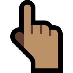 How Backhand Index Pointing Up: Medium Skin Tone emoji looks on Microsoft.