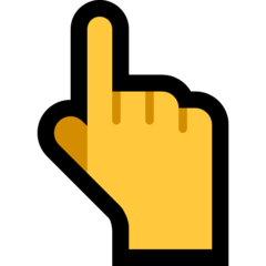 Hur Pekfinger upp emoji ser ut på Microsoft.