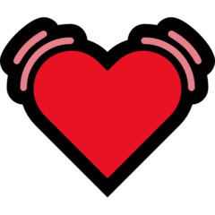 How Beating Heart emoji looks on Microsoft.