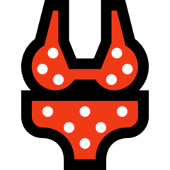 How Bikini emoji looks on Microsoft.