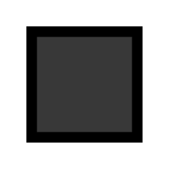 How Black Large Square emoji looks on Microsoft.