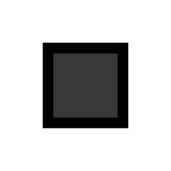 How Black Medium Square emoji looks on Microsoft.