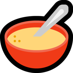 How Bowl with Spoon emoji looks on Microsoft.