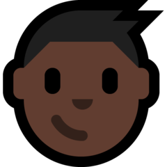 How Boy: Dark Skin Tone emoji looks on Microsoft.