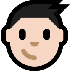 How Boy: Light Skin Tone emoji looks on Microsoft.