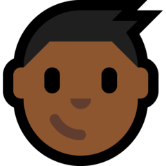 How Boy: Medium-Dark Skin Tone emoji looks on Microsoft.