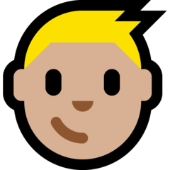 How Boy: Medium-Light Skin Tone emoji looks on Microsoft.