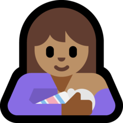 How Breast-Feeding: Medium Skin Tone emoji looks on Microsoft.