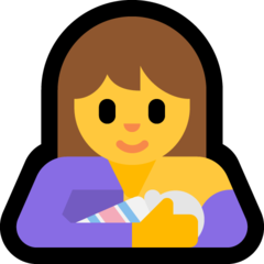 Cómo se ve el emoji Lactancia materna en Microsoft.