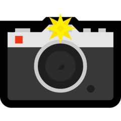 A quoi ressemblent les emoji Appareil photo avec flash sur Microsoft.